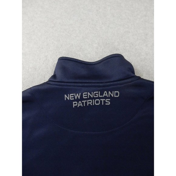 New England Patriots NFL Football 1/4 Zip Pullover Sweatshirt (Men's XL) Blue - Picture 9 of 10